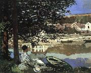 Claude Monet River Scene at Bennecourt oil painting reproduction